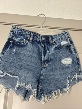 wild fable Distressed Dark Blue Denim Shorts